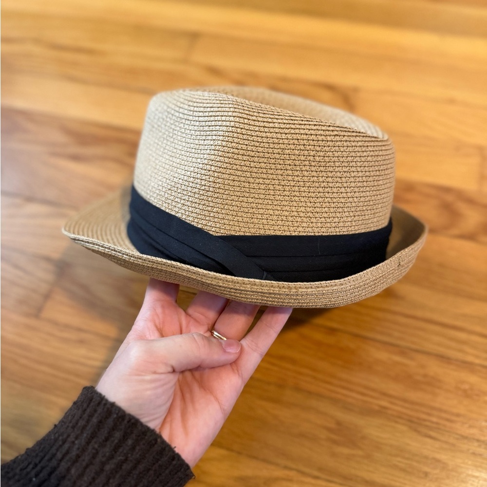 Stylish Tan Fedora Hat with Black Band - Picture 3 of 4